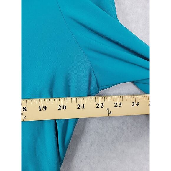 Perceptions Green 3/4 Gathered Sleeve Tie Front Cardigan Women's Plus 2X Stretch - Picture 10 of 13